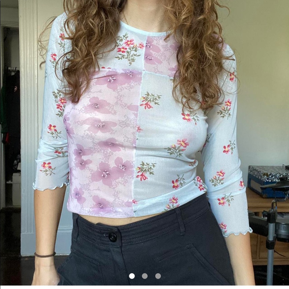 Urban Outfitters mesh floral top